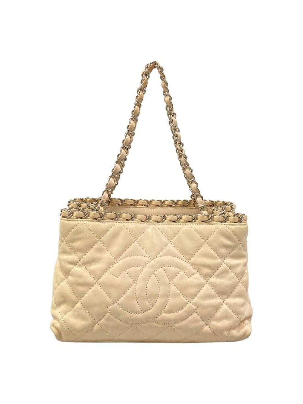 Chanel Shoulder Bag Chain Me Light Pink Silver Leather